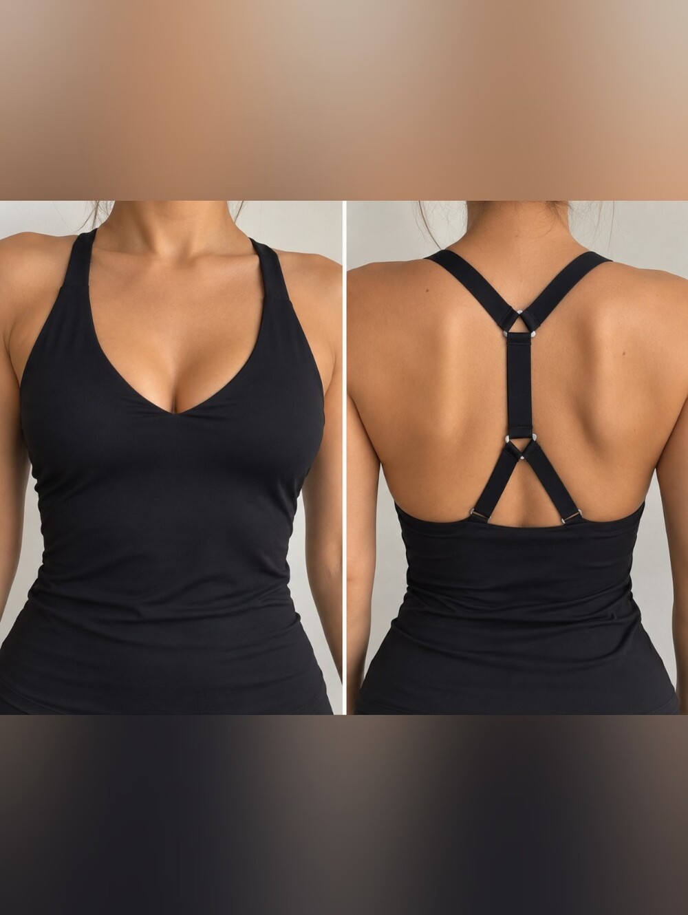 Black Backless Strappy Women's Dress
